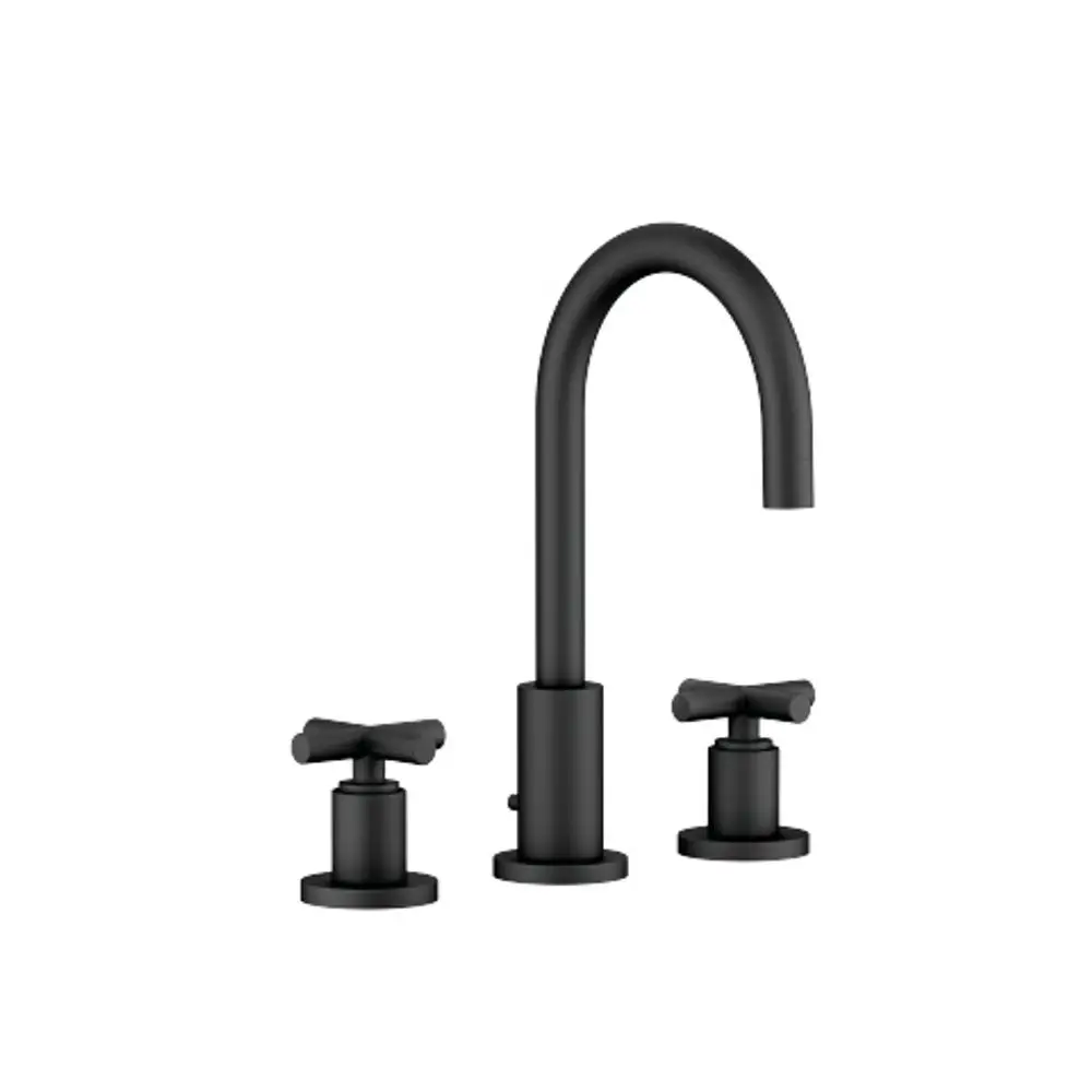 Dornbracht-TARA.-Waschtisch-Dreilochbatterie-mit Ablaufgarnitur-Ausladung 135mm-schwarz matt, 20710892-33 Galeriebild 1